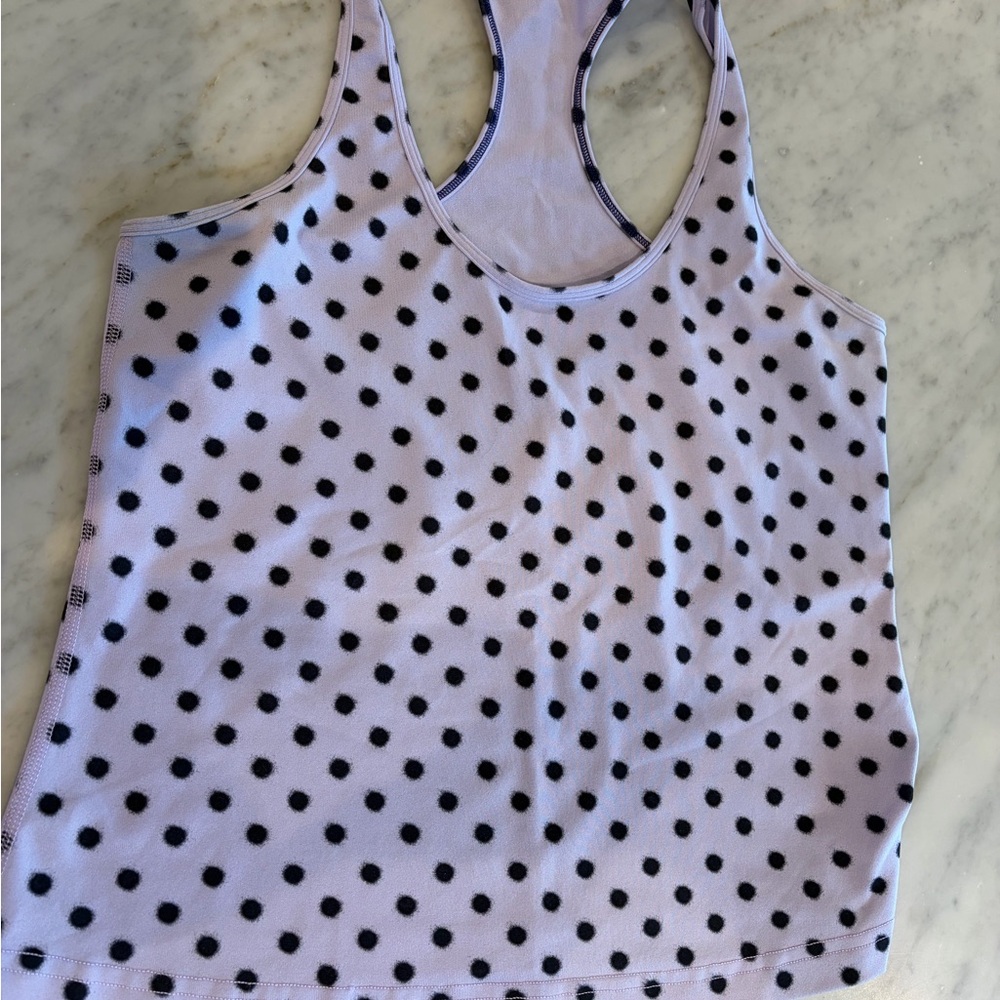 lululemon athletica White and Purple Polka Dot Tank Tops Set of 2 - Picture 4 of 5